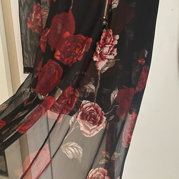 Charlotte Russe one piece rose mesh lined pants jumpsuit suit fitted xs - Picture 3 of 10